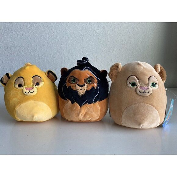 Set Of 3 Squishmallows 7” Disney Lion King Scar Nala Simba Soft Plush NEW - Picture 1 of 16